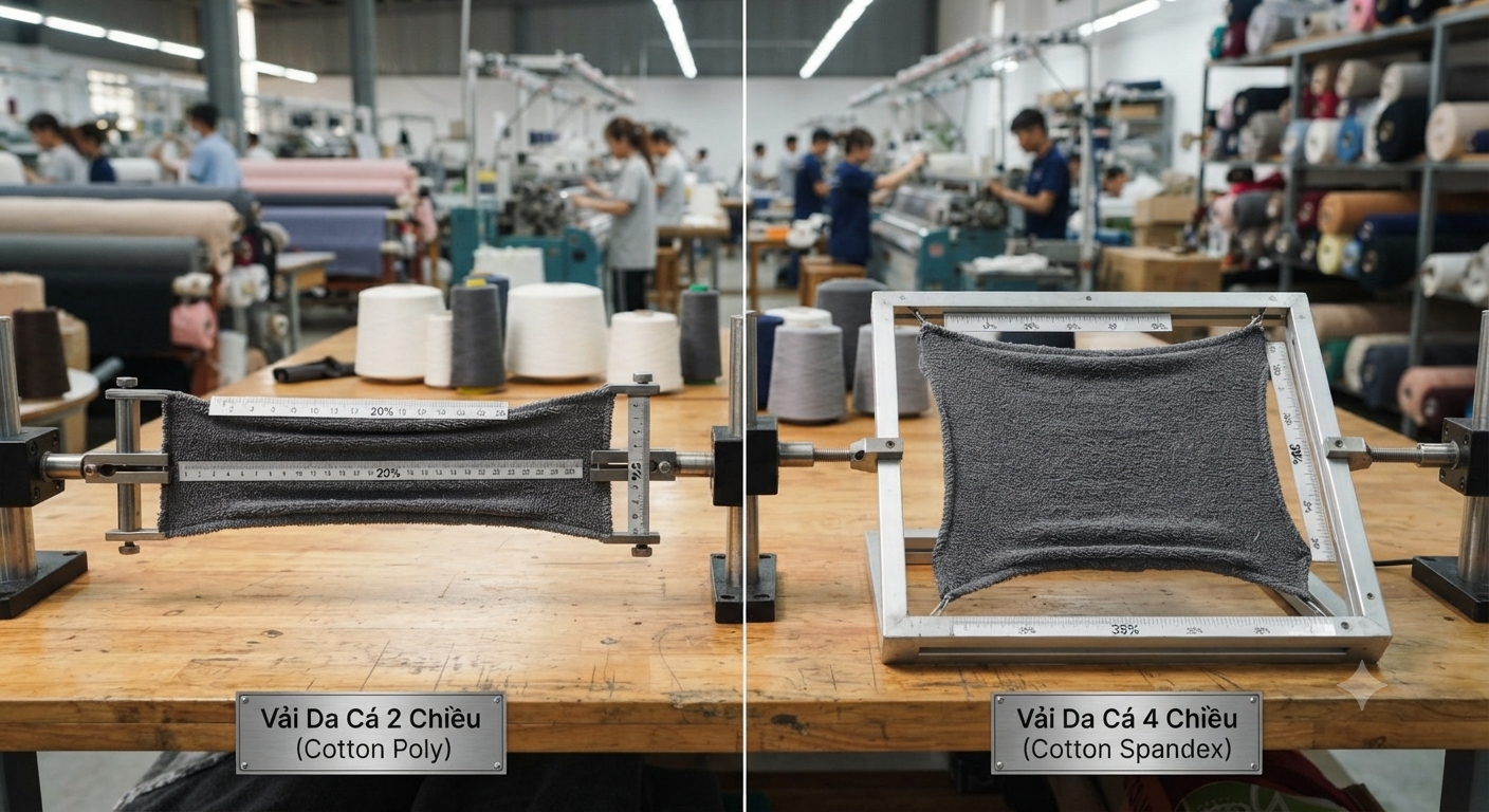 So Sánh Chi Tiết: Vải Da Cá 2 Chiều và 4 Chiều