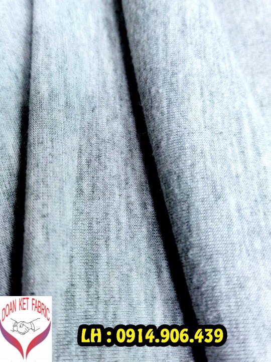 Vải thun cotton Melange xám