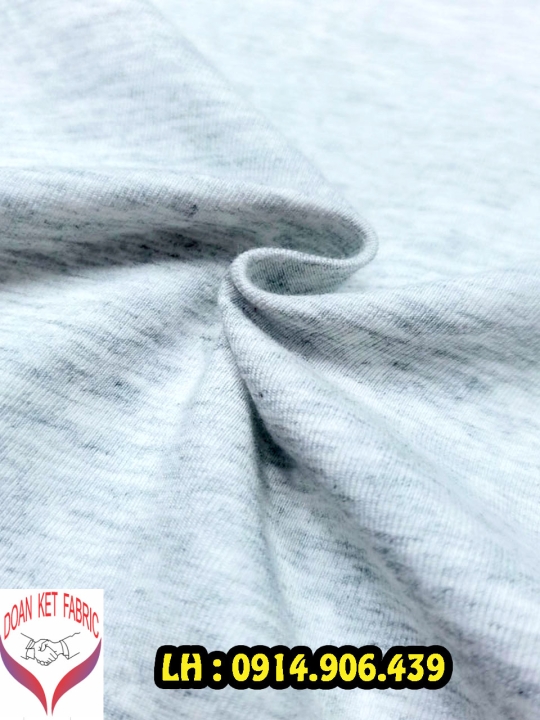 Vải thun cotton Melange xám