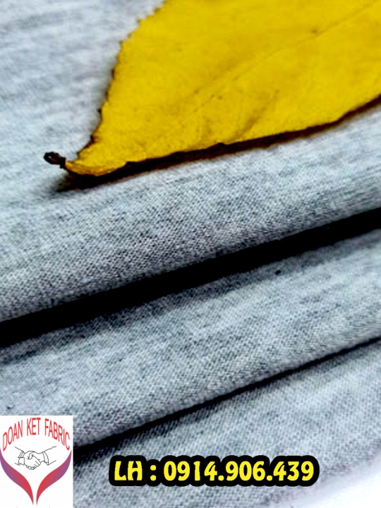 Vải thun cotton Melange xám