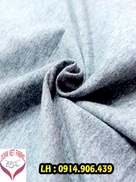Vải thun cotton Melange xám