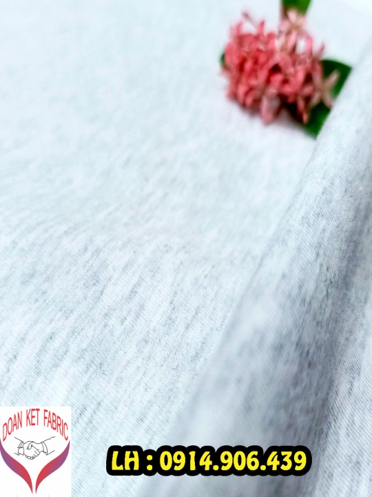 Vải thun cotton Melange xám