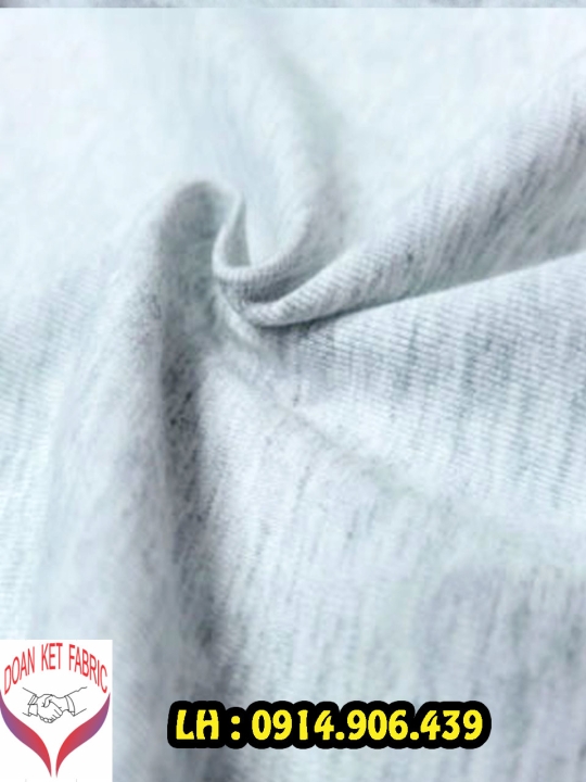 Vải thun cotton Melange xám